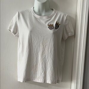 Dolce & Gabbana  White Tee with Black Logo
